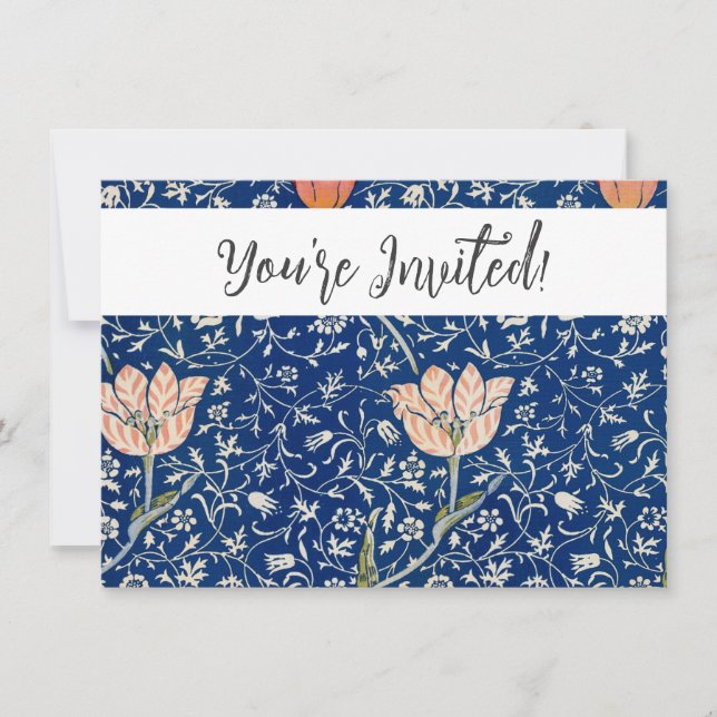 Invitation William Morris Medway Floral bleu (Devant)