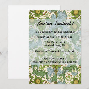 Invitation William Morris' Orchard Delight Art