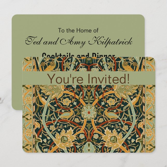 Invitation William Morris Perse Art oriental de la moquette (Devant / Derrière)