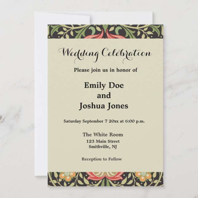 Invitation William Morris Persian Floral Antique (Devant)