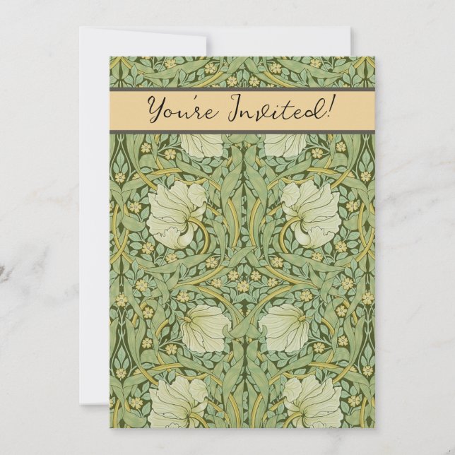 Invitation William Morris Pimpernel Fond d'écran bleu Floral (Devant)