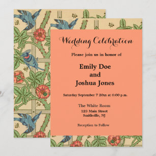 Invitation William Morris Trellis Design classique de papier 
