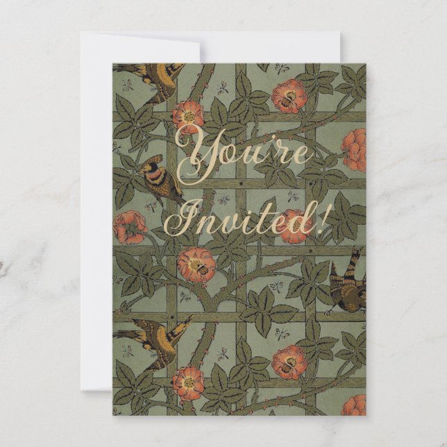 Invitation William Morris Trellis Wallpaper Art (Devant)
