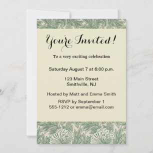 Invitation William Morris tulip fond textile vert