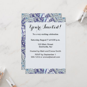 Invitation William Morris Windrush fleurs bleues