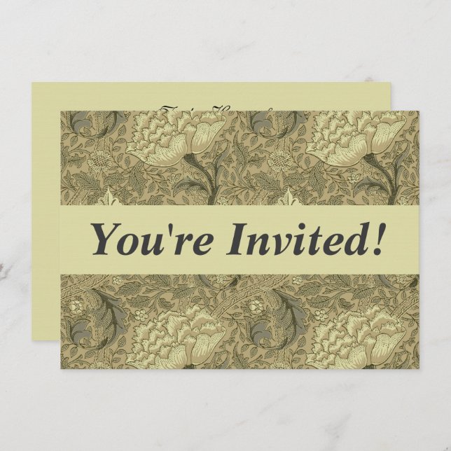 Invitation William Morris Windrush Motif de fond d'écran (Devant / Derrière)