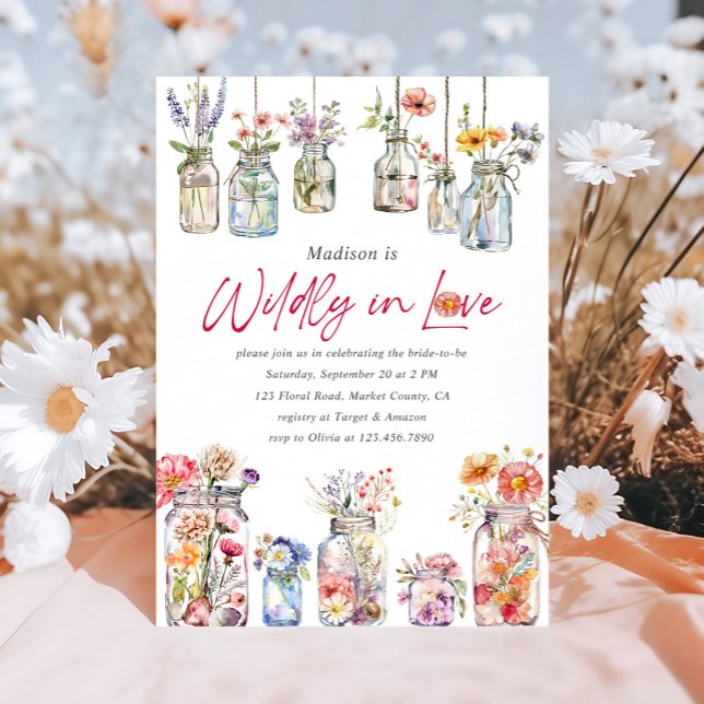 Invitation Willy In Love Fleur sauvage Aquarelle Fête des mar (Créateur téléchargé)