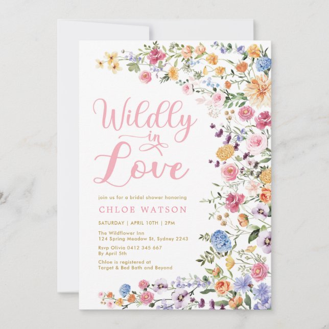 Invitation Willy in Love Fleur sauvage Garden Fête des mariée (Devant)