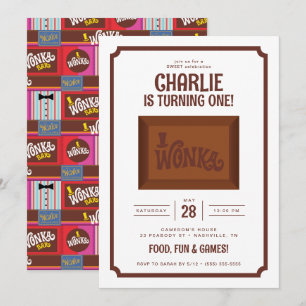 Invitation Willy Wonka & Chocolate Factory Anniversaire