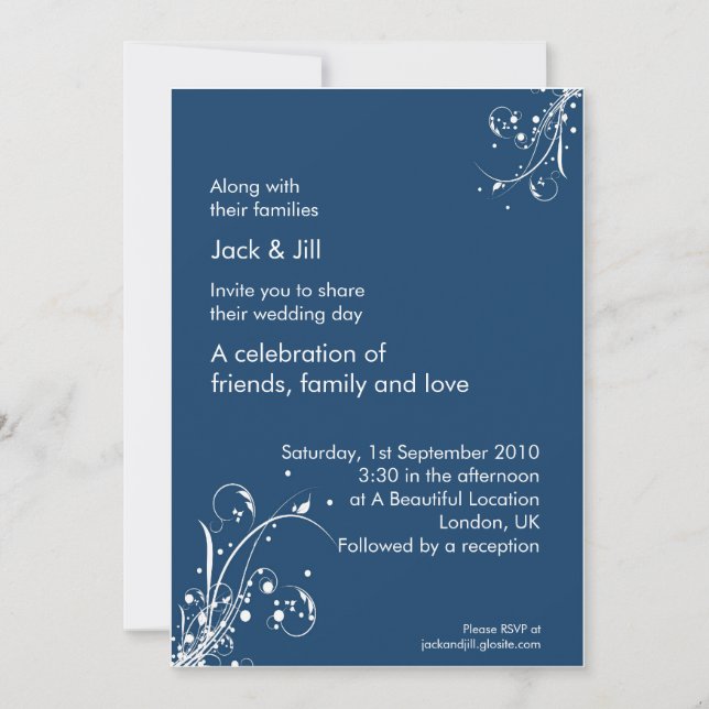 Invitation Windchup (bleu orageux) 5x7 (Devant)