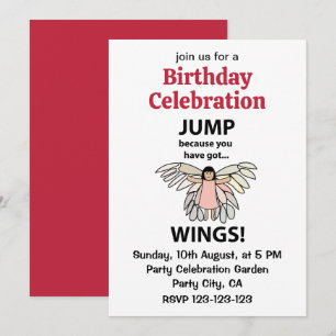 Invitation Wings Jump Because You Have Got Wings Anniversaire