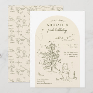 Invitation Winnie l'arche d'anniversaire en bois de 30 hectar