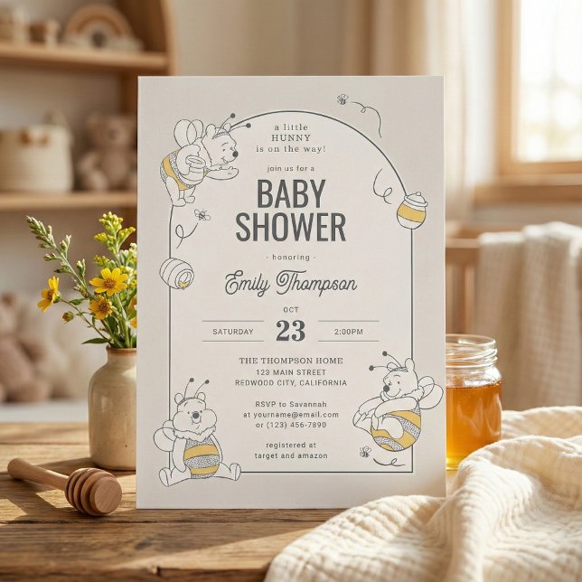 Invitation Winnie le Baby shower d'abeilles de Disney (Créateur téléchargé)