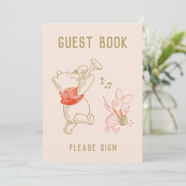 Invitation Winnie le Baby shower d'hiver de Pooh et Pals (Debout devant)