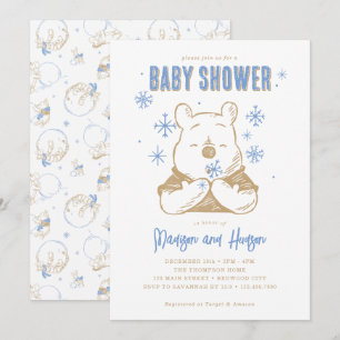 Invitation Winnie l'Ooh   Baby shower de snowflake d'hiver