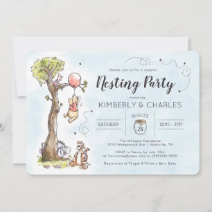 Invitation Winnie l'ourson à l'aquarelle Fête de nidificati