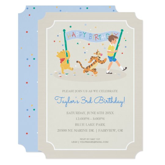 Invitation Winnie L Ourson Joyeux Anniversaire Zazzle Ca