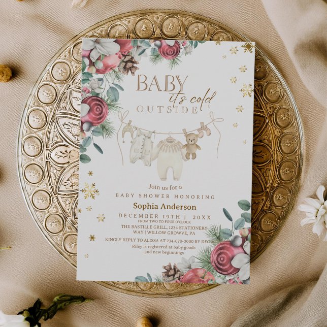 Invitation Winter Baby it's Cold Outside Christmas Shower  (Créateur téléchargé)
