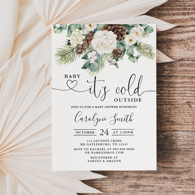 Invitation Winter Baby son froid dehors Baby shower (Créateur téléchargé)