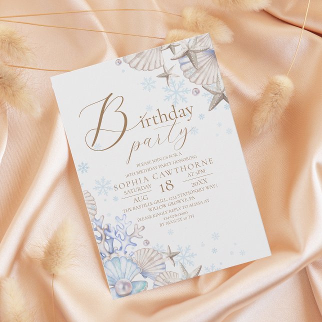 Invitation Winter Beach Theme 18th Birthday Party (Créateur téléchargé)