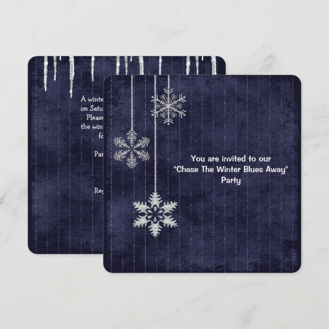 Invitation Winter Blues Party (Devant / Derrière)