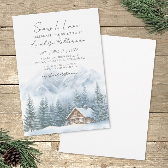 Invitation Winter Bridal Shower (Snow In Love Winter Bridal Shower Invitation)
