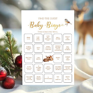 Invitation Winter Deer Forest Trouvez L'Invité Baby Bingo Jeu