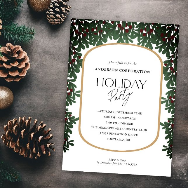Invitation Winter Greenery Corporate Holiday Party (Créateur téléchargé)