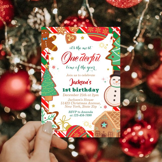 Invitation Winter holiday Wonderful Christmas Birthday (Créateur téléchargé)
