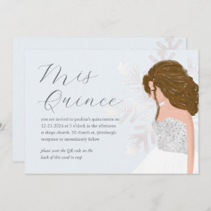Invitation Winter Neige 15e anniversaire Quinceañera QR Code