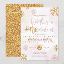 Winter Onederland 1er anniversaire Rose Gold and G