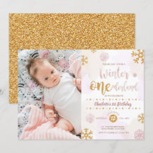 Winter Onederland 1er anniversaire Rose Gold and G