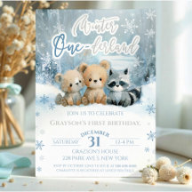 Winter Onederland Bear Baby Blue First Birthday