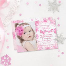 Winter Onederland Pink Snowflake Anniversaire Phot