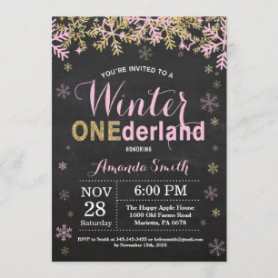 Invitation Winter Onederland Premier anniversaire de la fille