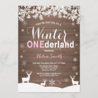 Winter Onederland Rustic Wood Girl 1er anniversair