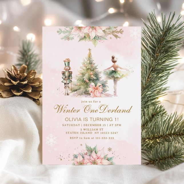 Invitation Winter Onederland the Nutcracker 1er anniversaire (Créateur téléchargé)