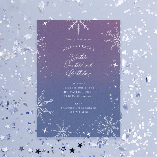 Invitation Winter Onederland Wonderland Premier anniversaire (Créateur téléchargé)
