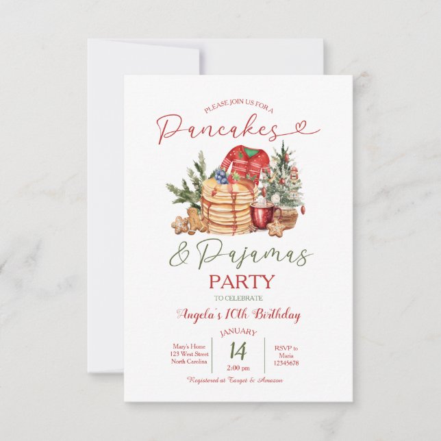 Invitation Winter Pancakes & Pajamas Cookies Gingerbread (Devant)