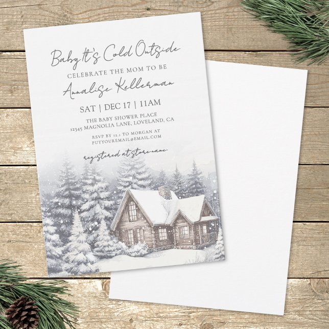 Invitation Winter Snow Baby Shower (Winter Snow Baby Shower Invitation)