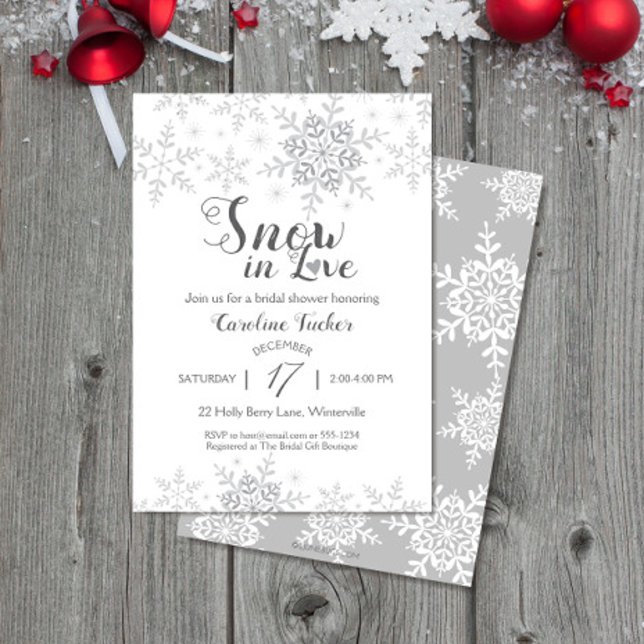 Invitation Winter Snowflakes Snow in Love Bridal Shower (Créateur téléchargé)