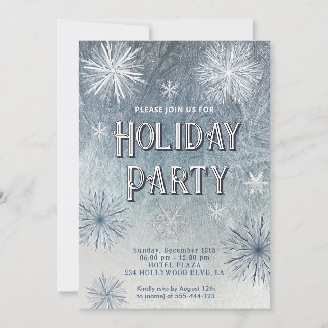 Invitation Winter Wawland snowflakes compagnie (Devant)