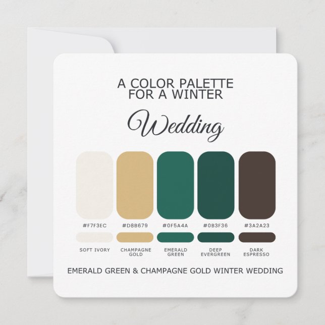Invitation Winter Wedding Color Palette 2026 Card (Devant)