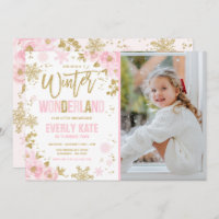 Winter Wonderland Anniversaire Gold Pink Snowflake
