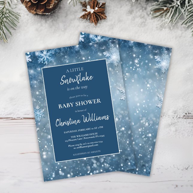 Invitation Winter Wonderland Baby shower bleu (Créateur téléchargé)