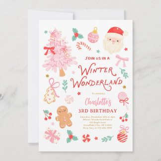 Invitation Winter Wonderland Christmas Birthday Party
