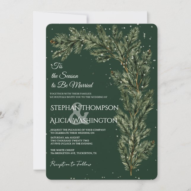 Invitation Winter Wonderland Christmas Wedding (Devant)