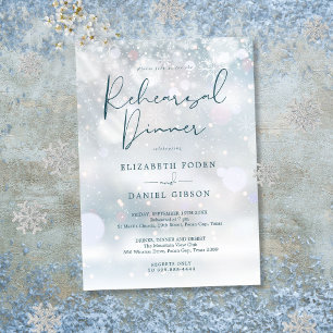 Invitation Winter Wonderland Dîner de répétition de neige