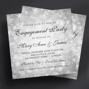 Invitation Winter Wonderland Élégant fiançailles d'engagement