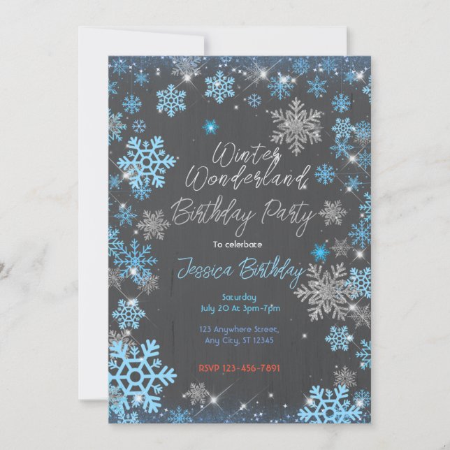 Invitation Winter Wonderland Fête d'anniversaire (Devant)